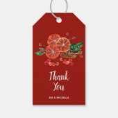 シックなオレンジスライスとシナモンスティック秋 ギフトタグ (正面)