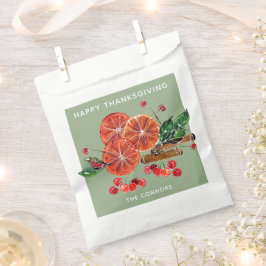 シックなオレンジスライスとシナモンスティック秋 フェイバーバッグ