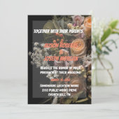 シックなオレンジフローラ結婚式招待状 招待状 (スタンド正面)