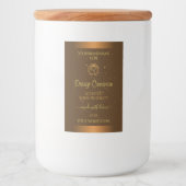 シックなオレンジブラウン製品ラベル金ゴールドグリッターバラ フードラベル (正面)