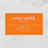 シックなオレンジモダンのヘアスタイリスト 名刺 (裏面)