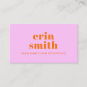 シックなオレンジモダンのヘアスタイリスト 名刺 (正面)