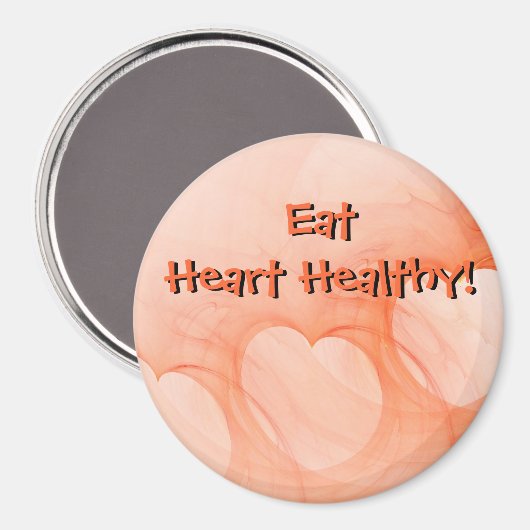 シックなオレンジ抽象芸術ハートマグネット マグネット (正面/裏面)