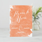 シックなオレンジ水彩画のサンキューカード サンキューカード (スタンド正面)