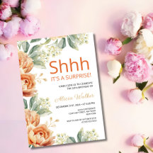 シックなオレンジ牡丹金ゴールドリーフサプライズ誕生日