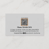 シックなオレンジ色のアクセントのロゴソーシャルメディアQRコード ロイヤリティカード (裏面)