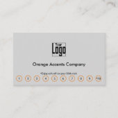 シックなオレンジ色のアクセントのロゴソーシャルメディアQRコード ロイヤリティカード (正面)