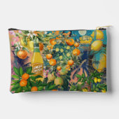 シックなオレンジ色のシチリアの柑橘類のコラージュフローラタイル アクセサリーポーチ (裏面)