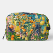 シックなオレンジ色のシチリアの柑橘類のコラージュフローラタイル ドップキット (裏面)