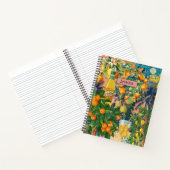 シックなオレンジ色のシチリアの柑橘類のコラージュフローラタイル ノートブック (内部)