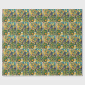 シックなオレンジ色のシチリアの柑橘類のコラージュフローラタイル ラッピングペーパー (フラット)