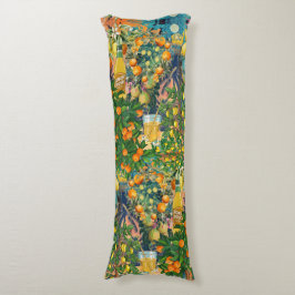 シックなオレンジ色のターコイズシチリアの柑橘系コラージュ ボディピロー