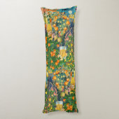 シックなオレンジ色のターコイズシチリアの柑橘系コラージュ ボディピロー (裏面 (縦))