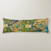 シックなオレンジ色のターコイズシチリアの柑橘系コラージュ ボディピロー (正面)