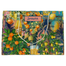 シックなオレンジ色のターコイズシチリアの柑橘系コラージュ