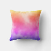 シックなオレンジ色の虹色フェイクグリッターモノグラム クッション (裏面)