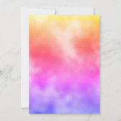 シックなオレンジ色の虹色フェイクグリッターモノグラム 招待状 (裏面)