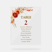 シックなオレン結婚ジフローラのグラフ表の番号 アクリルサイン (正面)