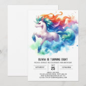 シックなオンラインホース誕生日 招待状 (正面/裏面)