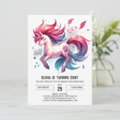 シックなオンラインホース誕生日 招待状 (スタンド正面)