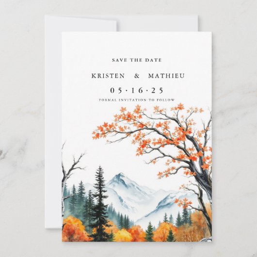 シックなオンラインマウンテン セーブザデート (正面)