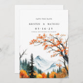 シックなオンラインマウンテン セーブザデート (正面/裏面)