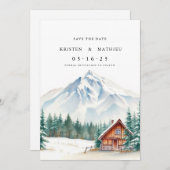 シックなオンラインマウンテン セーブザデート (正面/裏面)