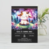 シックなオンライン牛誕生日 招待状 (スタンド正面)