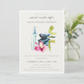 シックなオーキッドストーンスパマッサージグランドオープニング招待状 サンキューカード (スタンド正面)