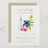 シックなオーキッドストーンスパマッサージグランドオープニング招待状 サンキューカード (正面/裏面)