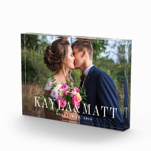 シックなオーバーレイ |のパーソナライズされた結婚フォトブロック フォトブロック (右)