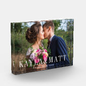 シックなオーバーレイ |のパーソナライズされた結婚フォトブロック フォトブロック (左)
