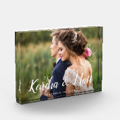 シックなオーバーレイ |のパーソナライズされた結婚フォトブロック フォトブロック (左)