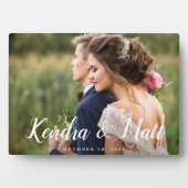 シックなオーバーレイ |パーソナライズされたの結婚写真 フォトプラーク (正面)