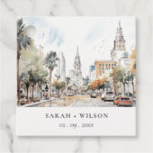 シックなオーランドフロリダスカイラインウォーター結婚カラー フェイバータグ (正面)