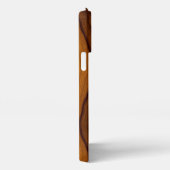 シックなオールドアンティークオークブラウンウッドグレインパターン iPhoneケース (右側面)