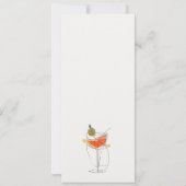 シックなカクテルワインラインスケッチ結婚のメニューカード 招待状 (裏面)