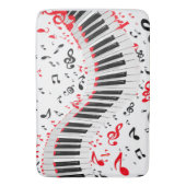 シックなカスケーディングメロディーズ赤白と黒 バスマット (正面縦)