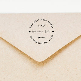 シックなカスタムウェディング差出人住所の作成 セルフインキングスタンプ