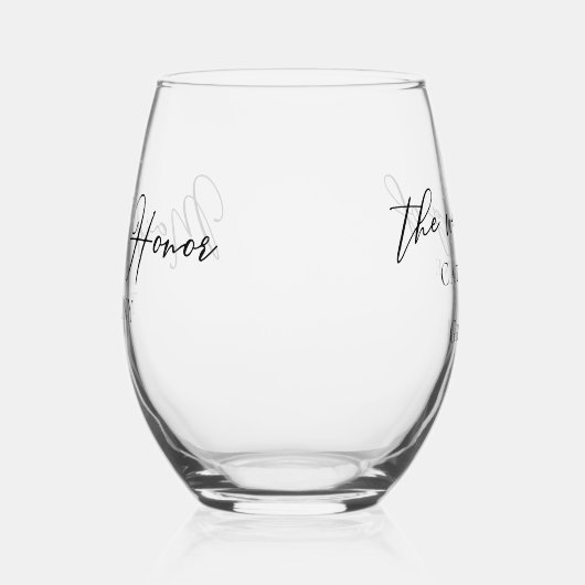 シックなカスタムメイド・オブ・オーナー(花嫁付き添い人)両側結婚型 ステムなしワイングラス (左)