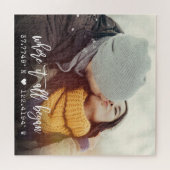 シックなカスタム座標ブラシスクリプトフォト ジグソーパズル (横)