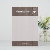 シックなカスタム木目石工の瓶の文房具紙 便箋 (スタンド正面)