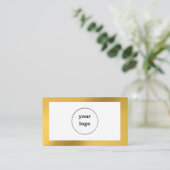 シックなカスタム金ゴールドフレーム名刺ロゴ 名刺 (スタンド正面)