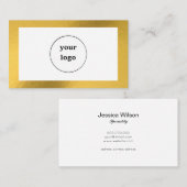 シックなカスタム金ゴールドフレーム名刺ロゴ 名刺 (正面/裏面)