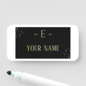 シックなカスタム金ゴールドブラックのモノグラーム 名札 (インサイチュ)