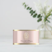 シックなカップケーキストライプ金ゴールドバラ金ゴールドベーカリー 名刺 (スタンド正面)