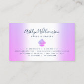 シックなカップケーキベーカリーシェフグリッタードリップスパープルブルー 名刺 (裏面)