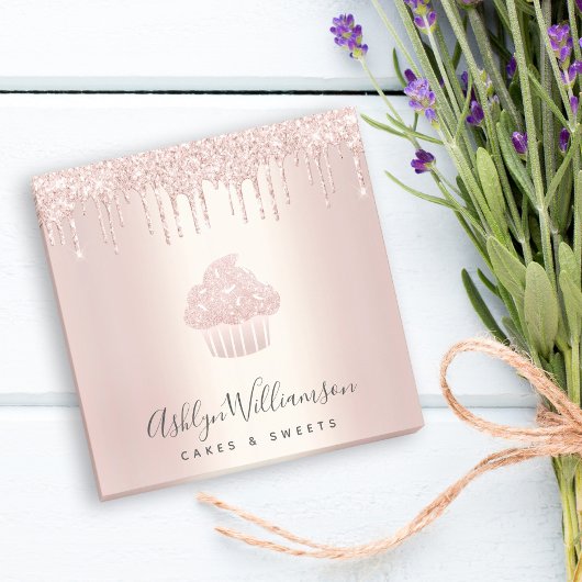 シックなカップケーキベーカリーシェフバラ金ゴールドグリッタードリップ ポストイット