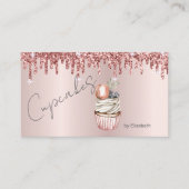 シックなカップケーキマカロンバラ金ゴールドドリップ 名刺 (正面)