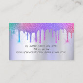 シックなカップケーキレインボードリップスベーカリーバイオレット 名刺 (裏面)